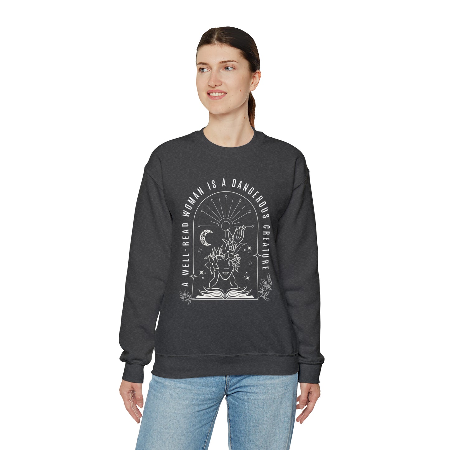 A Well Read Woman is a Dangerous Creature Heavy Blend™ Crewneck Sweatshirt