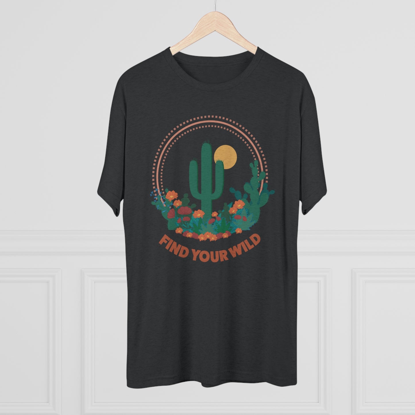 Find Your Wild Cactus Desert Unisex Tri-Blend Crew Tee