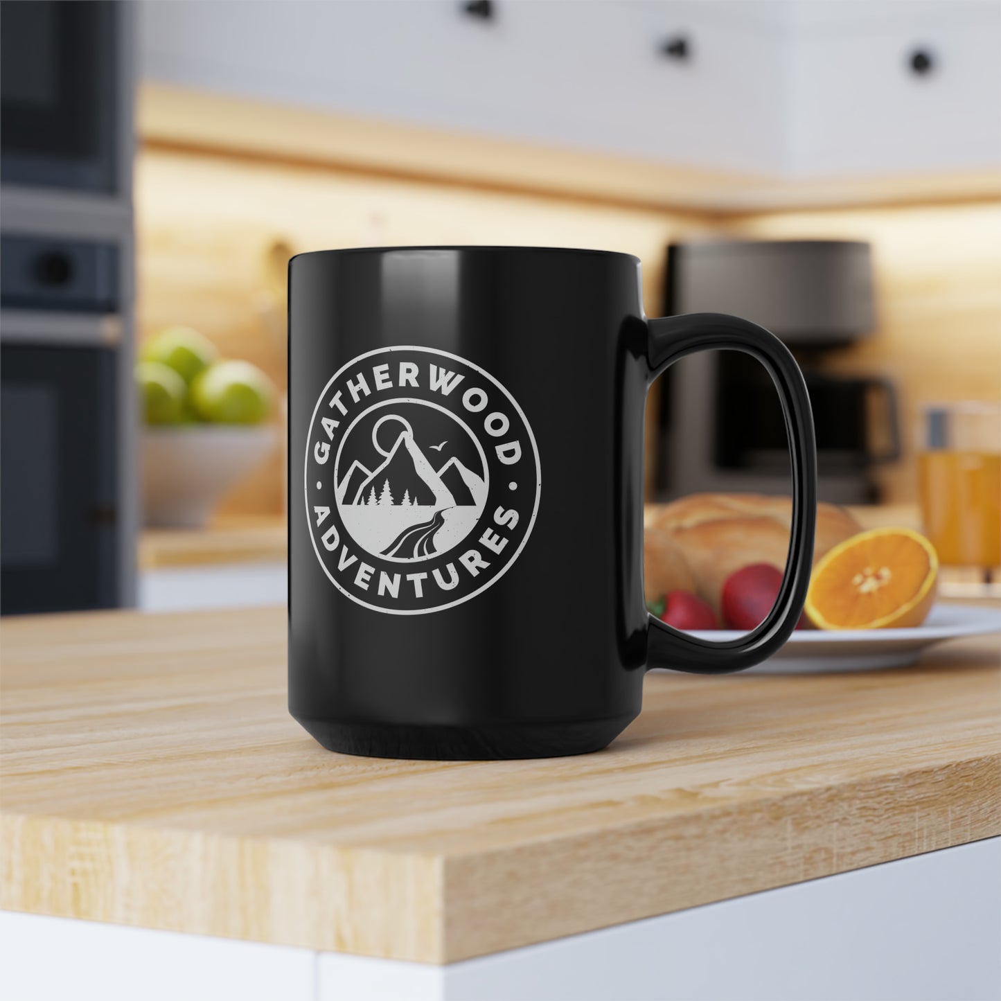 Gatherwood Adventures Black Mug, 15oz