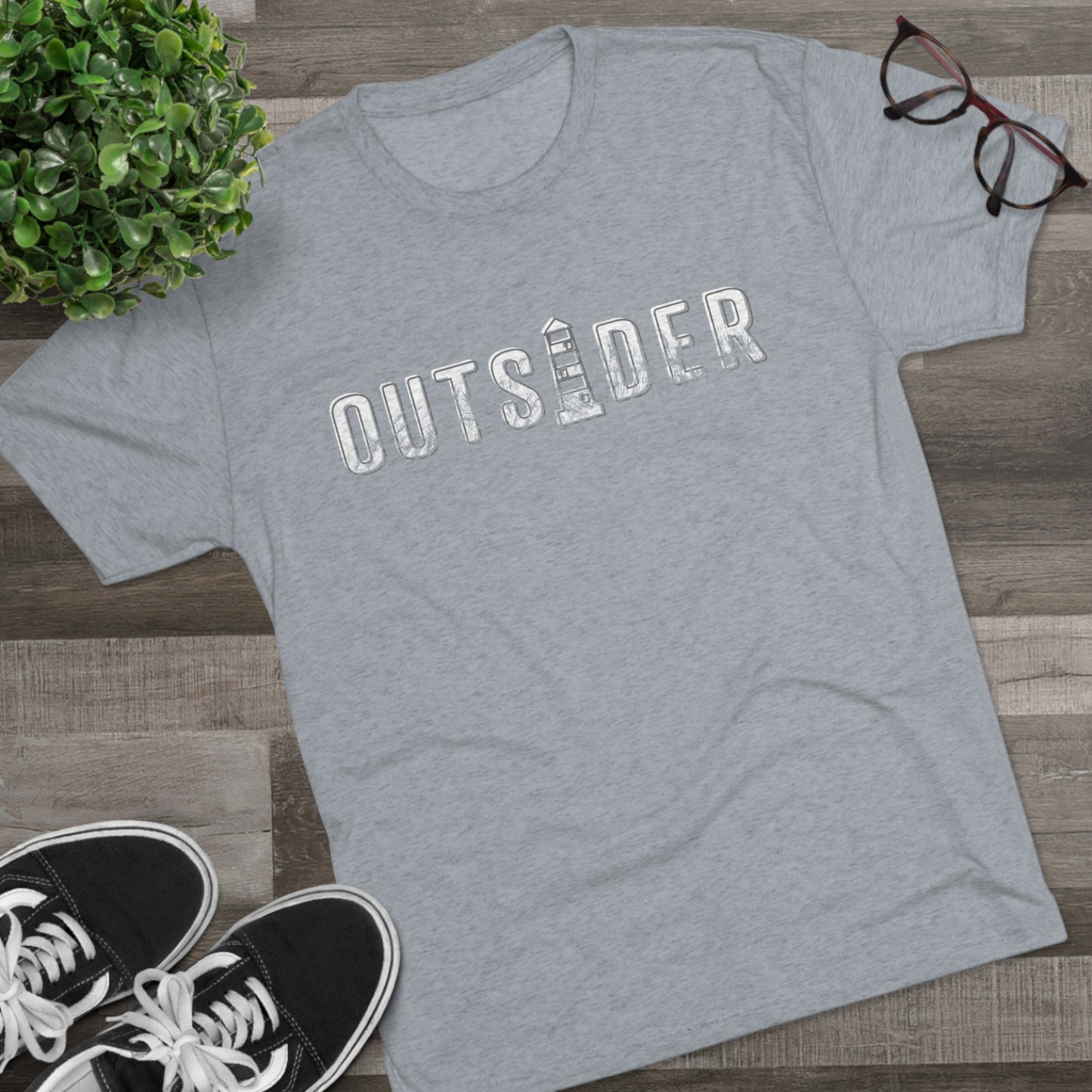 OUTSIDER with lighthouse Tri-Blend Crew Tee