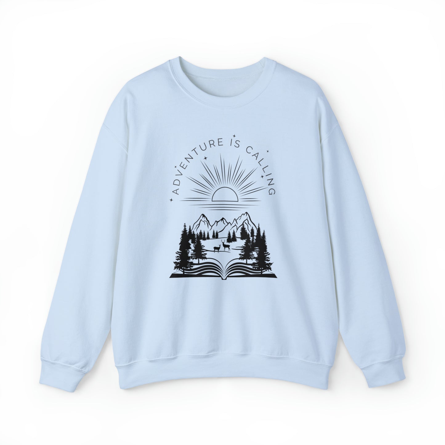 Adventure is Calling for Reading Lovers Heavy Blend™ Crewneck Sweatshirt