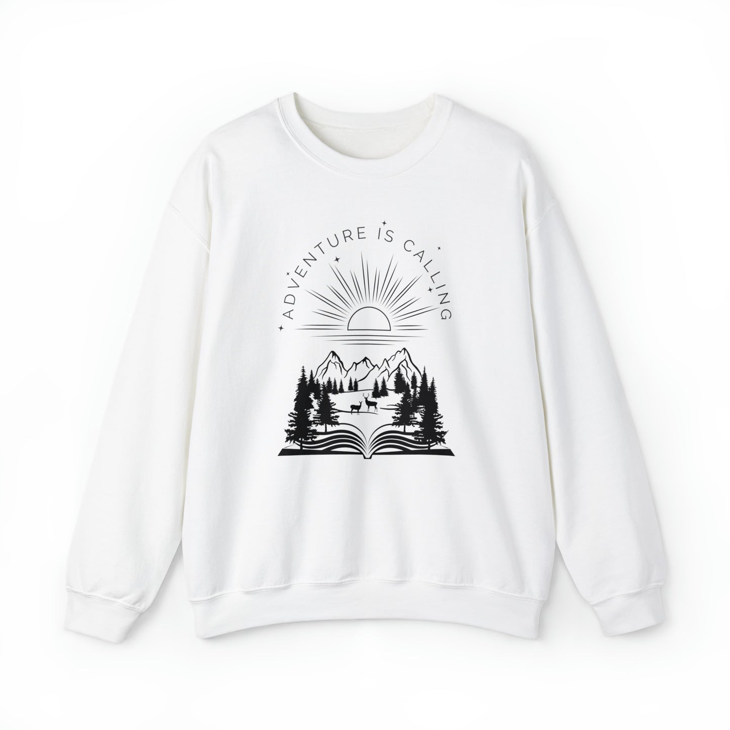 Adventure is Calling for Reading Lovers Heavy Blend™ Crewneck Sweatshirt