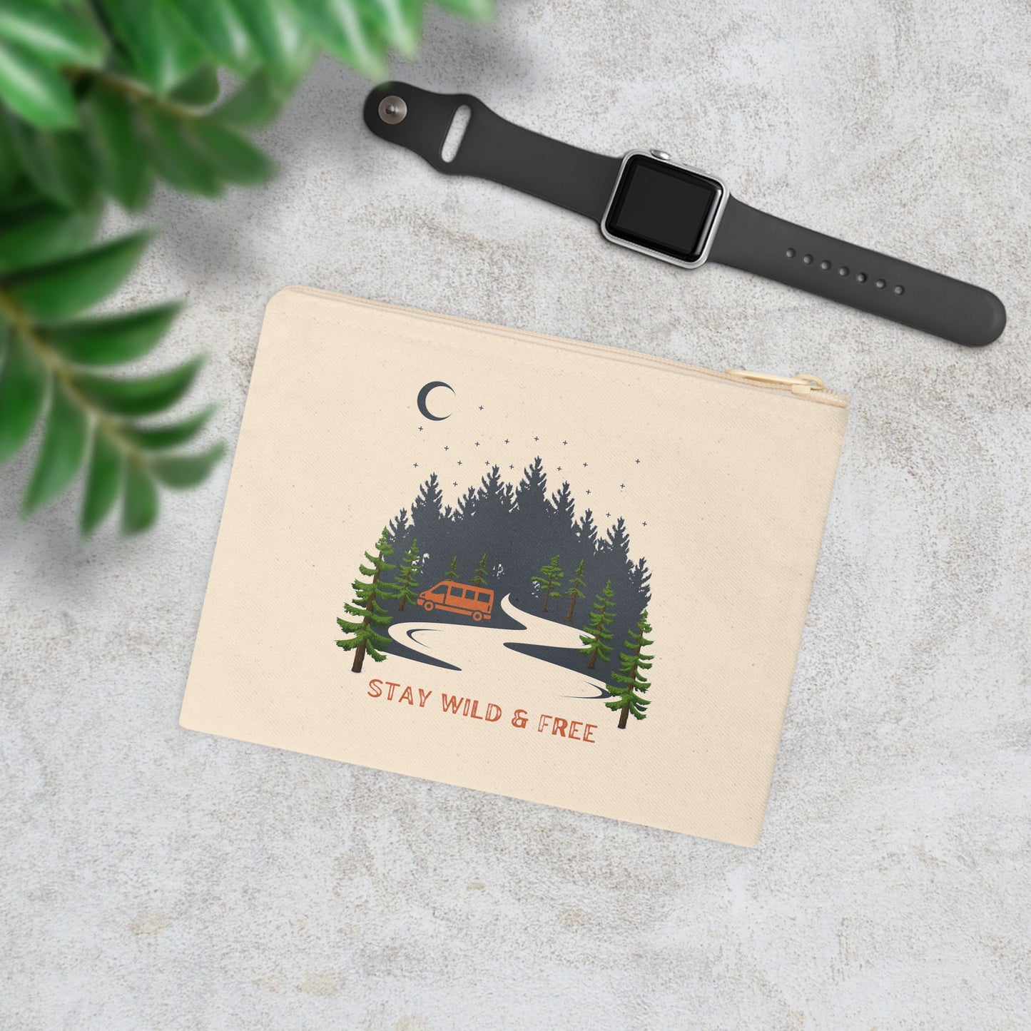 Stay Wild & Free Accessory Zipper Pouch