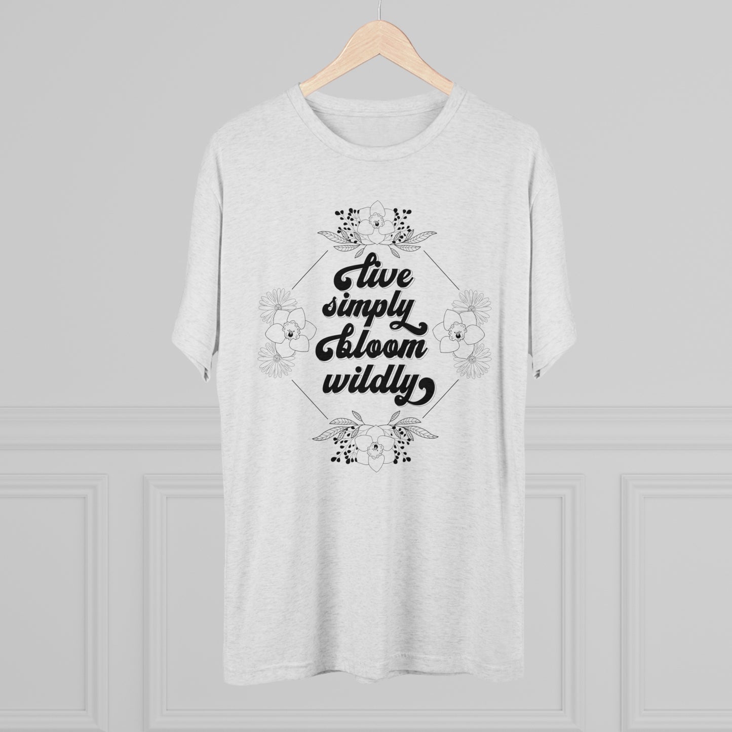 Live Simply Bloom Wildly Tri-Blend Crew Tee