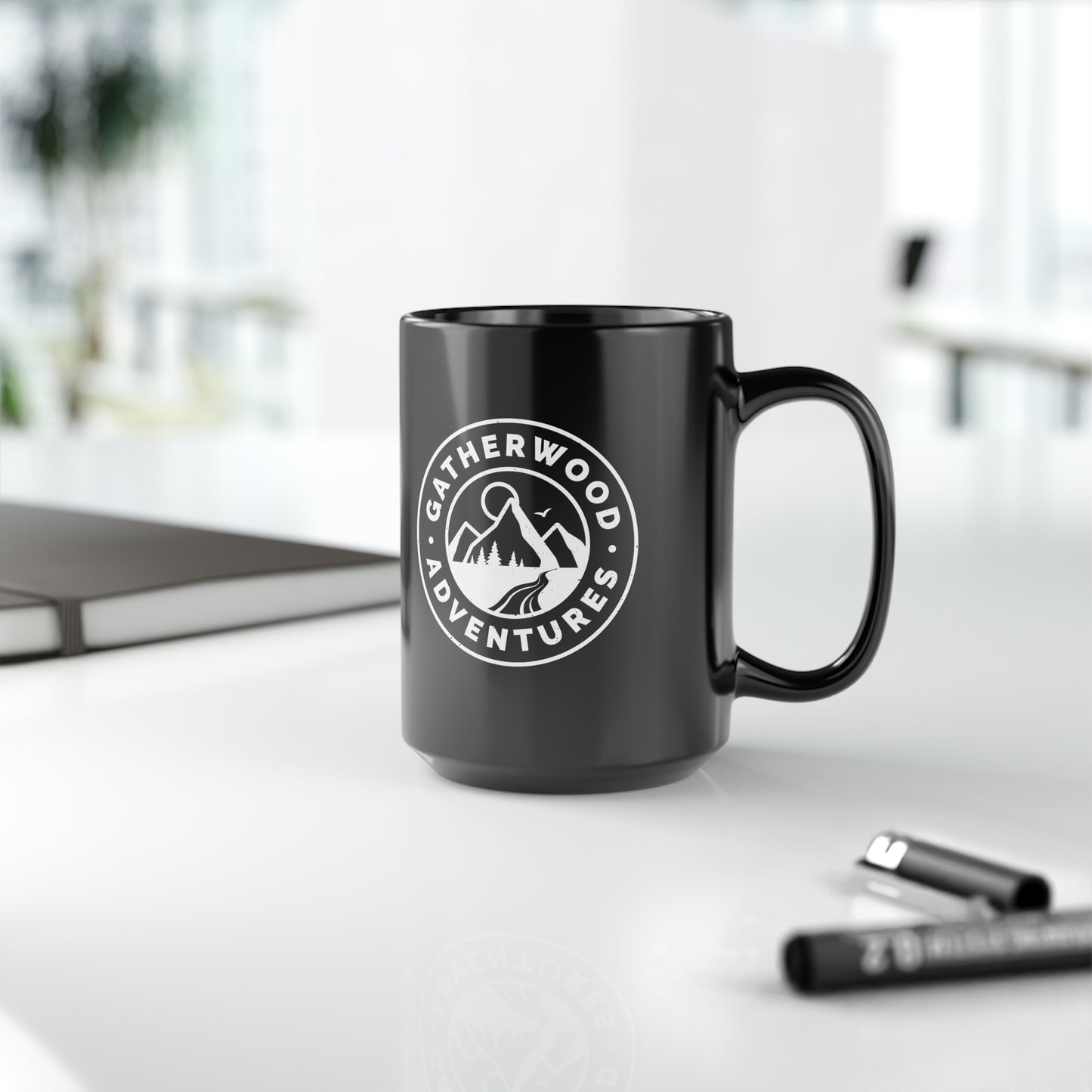Gatherwood Adventures Black Mug, 15oz