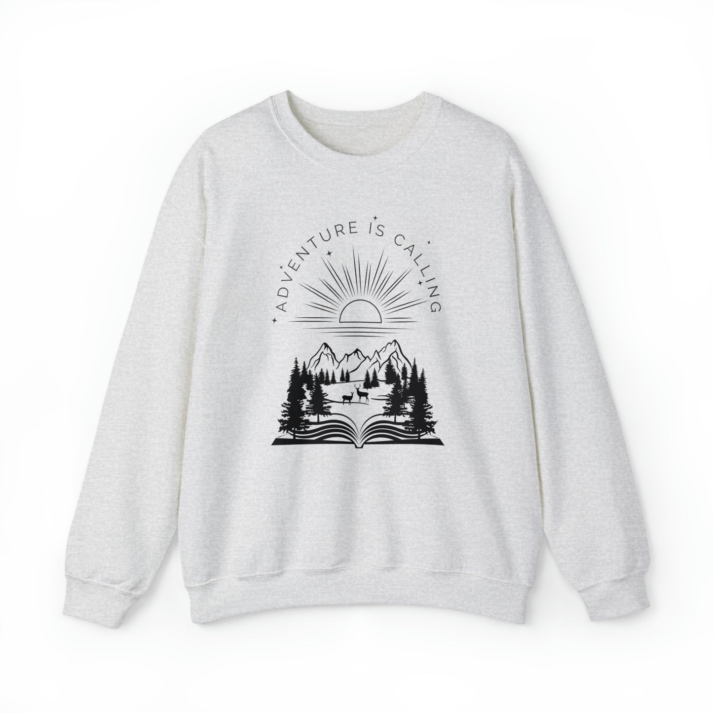 Adventure is Calling for Reading Lovers Heavy Blend™ Crewneck Sweatshirt