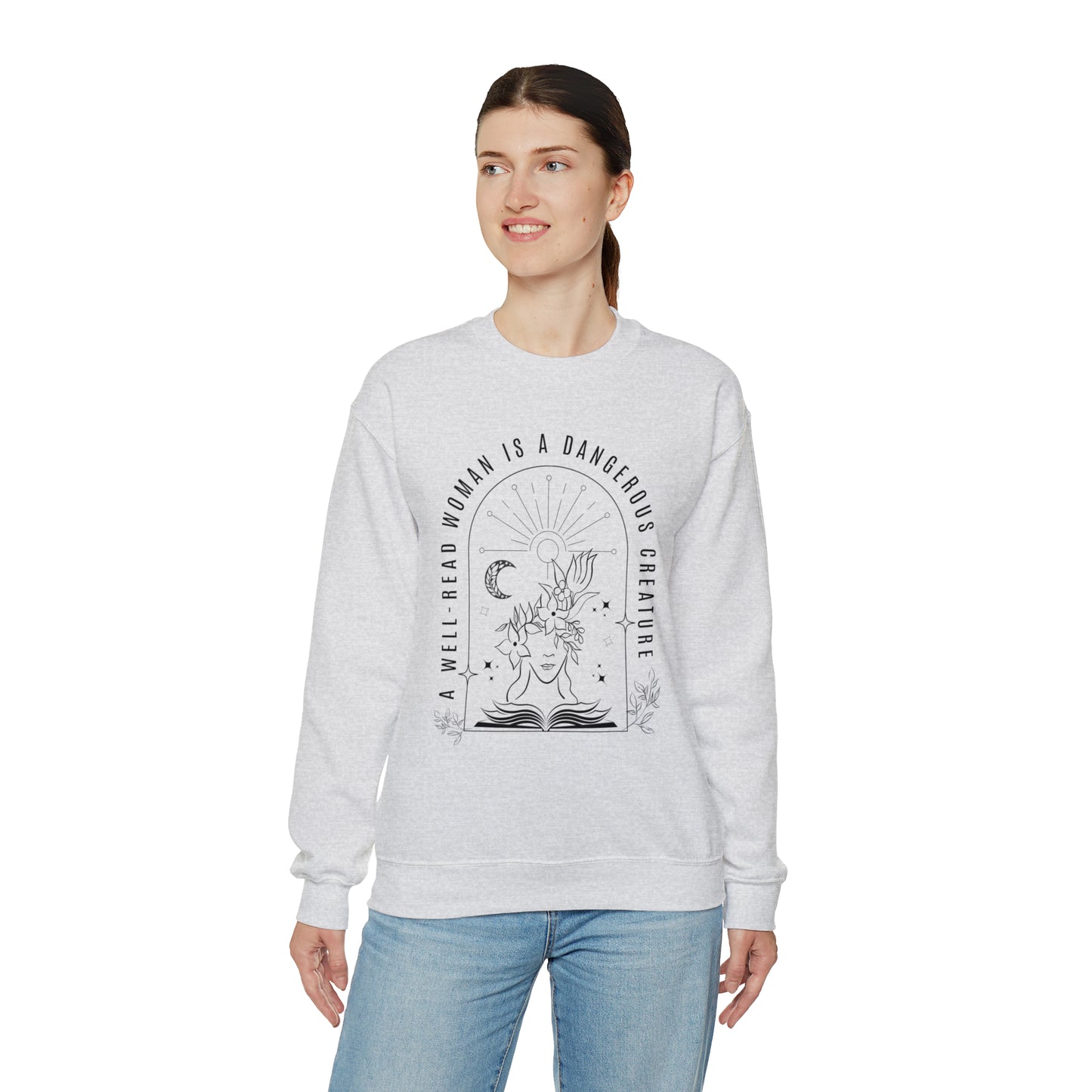 A Well-Read Woman is a Dangerous Creature Heavy Blend™ Crewneck Sweatshirt