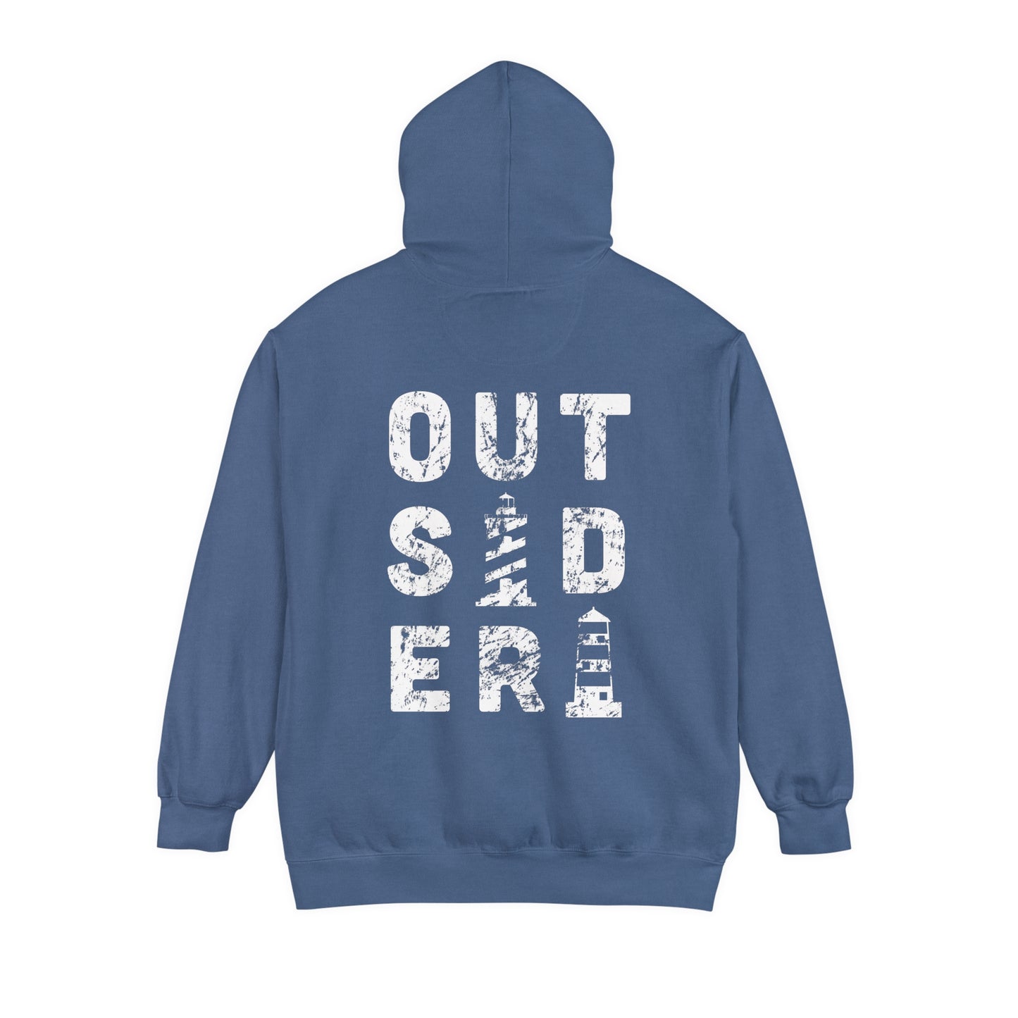 Outsider with Lighthouse (front & back) Unisex Garment-Dyed Hoodie