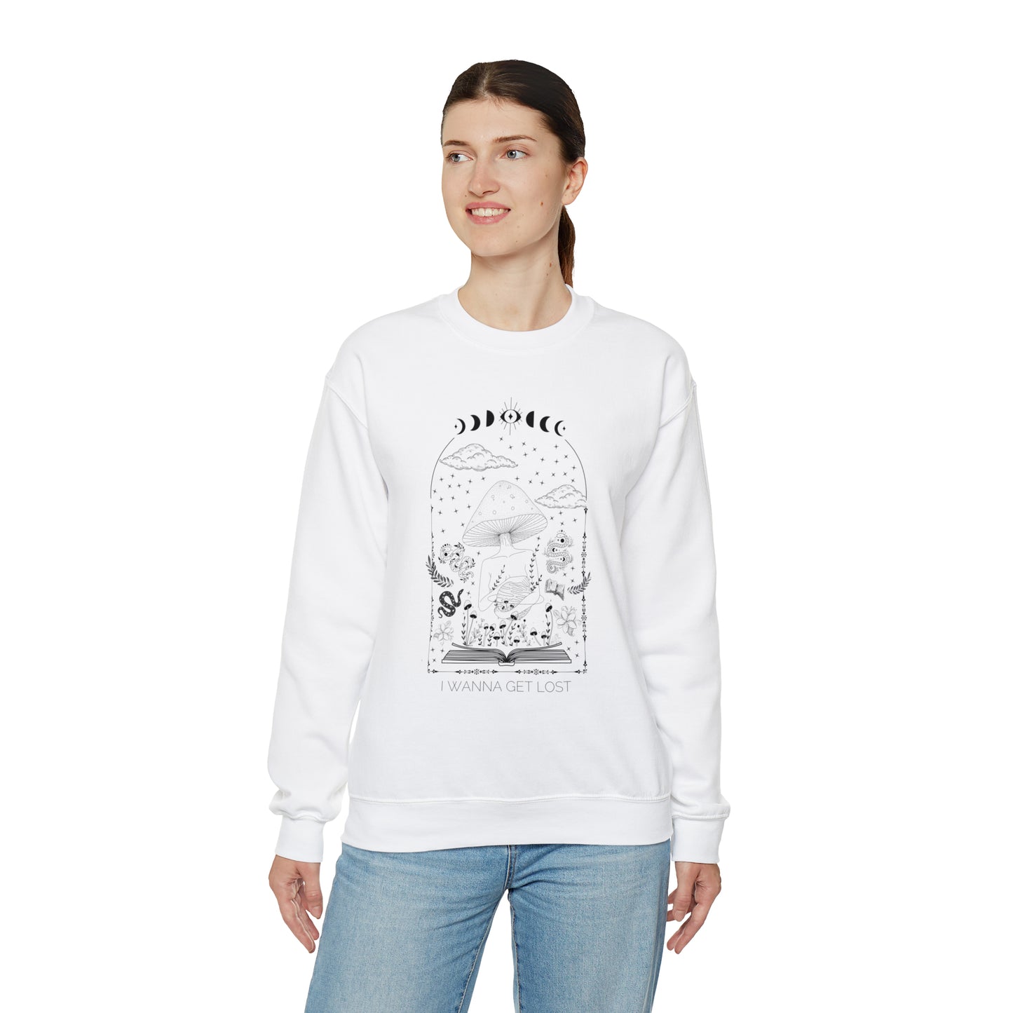 I Wanna Get Lost (in a book) Reading Lovers Heavy Blend™ Crewneck Sweatshirt