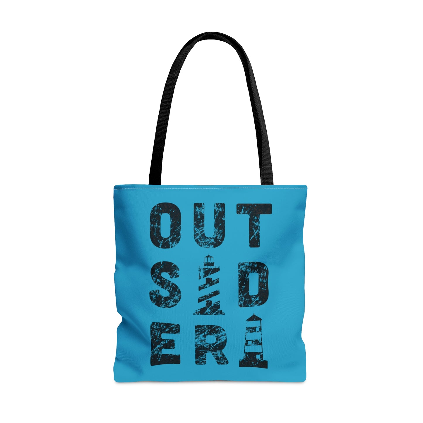 OUTSIDER with lighthouses LARGE Tote Bag