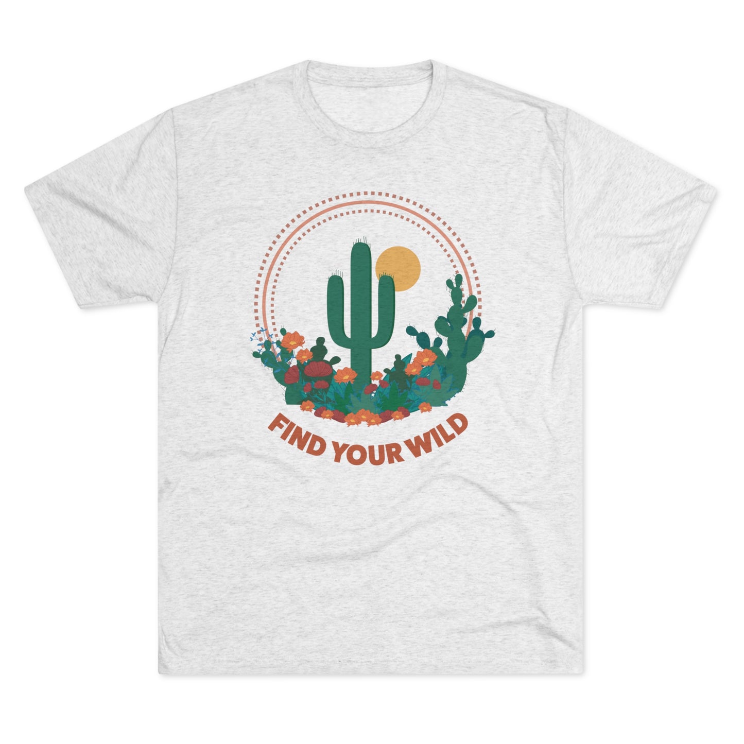 Find Your Wild Cactus Desert Unisex Tri-Blend Crew Tee