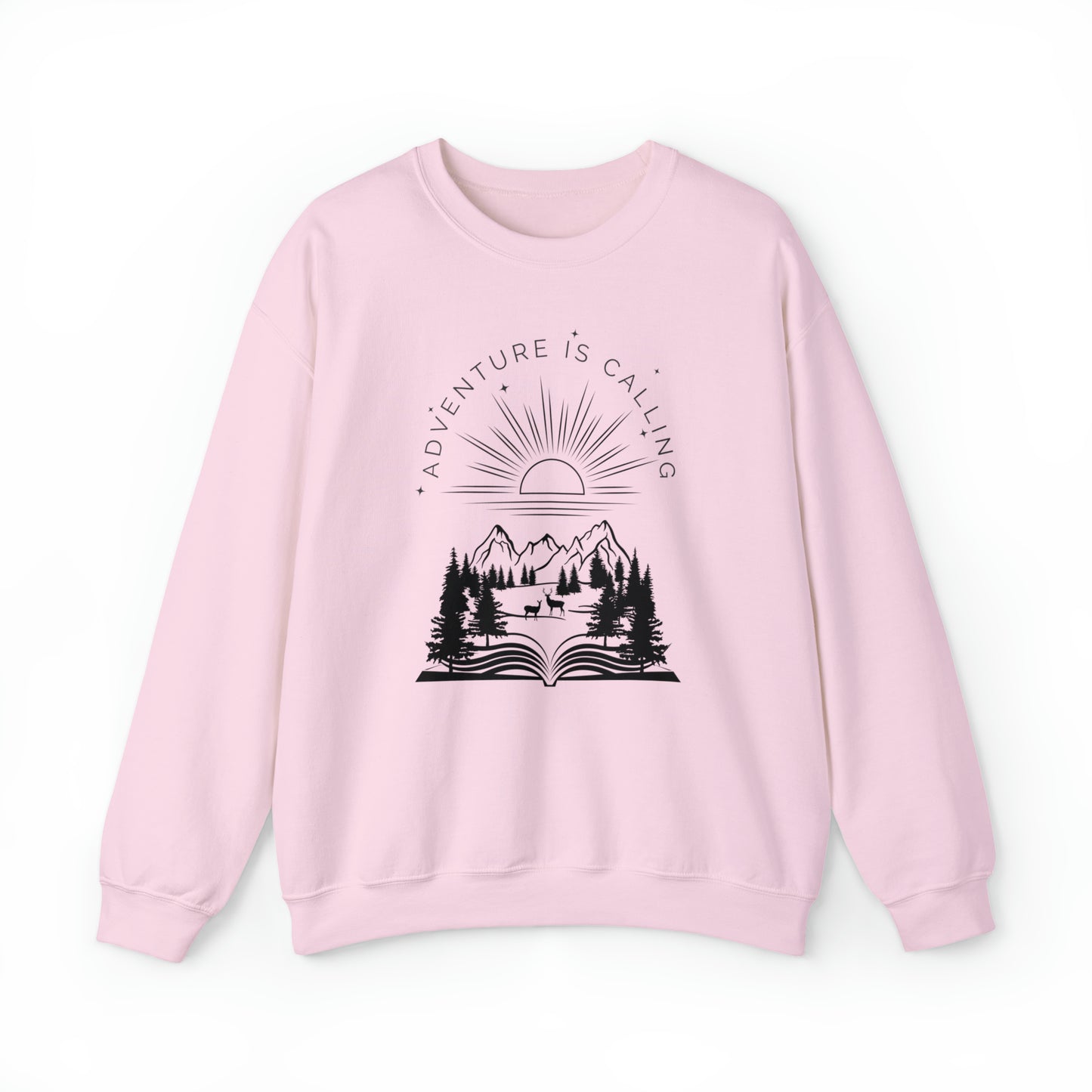 Adventure is Calling for Reading Lovers Heavy Blend™ Crewneck Sweatshirt