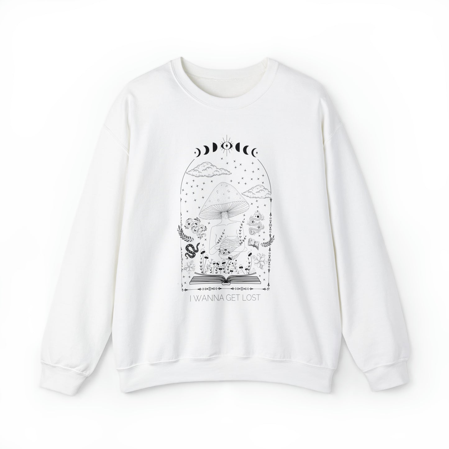 I Wanna Get Lost (in a book) Reading Lovers Heavy Blend™ Crewneck Sweatshirt