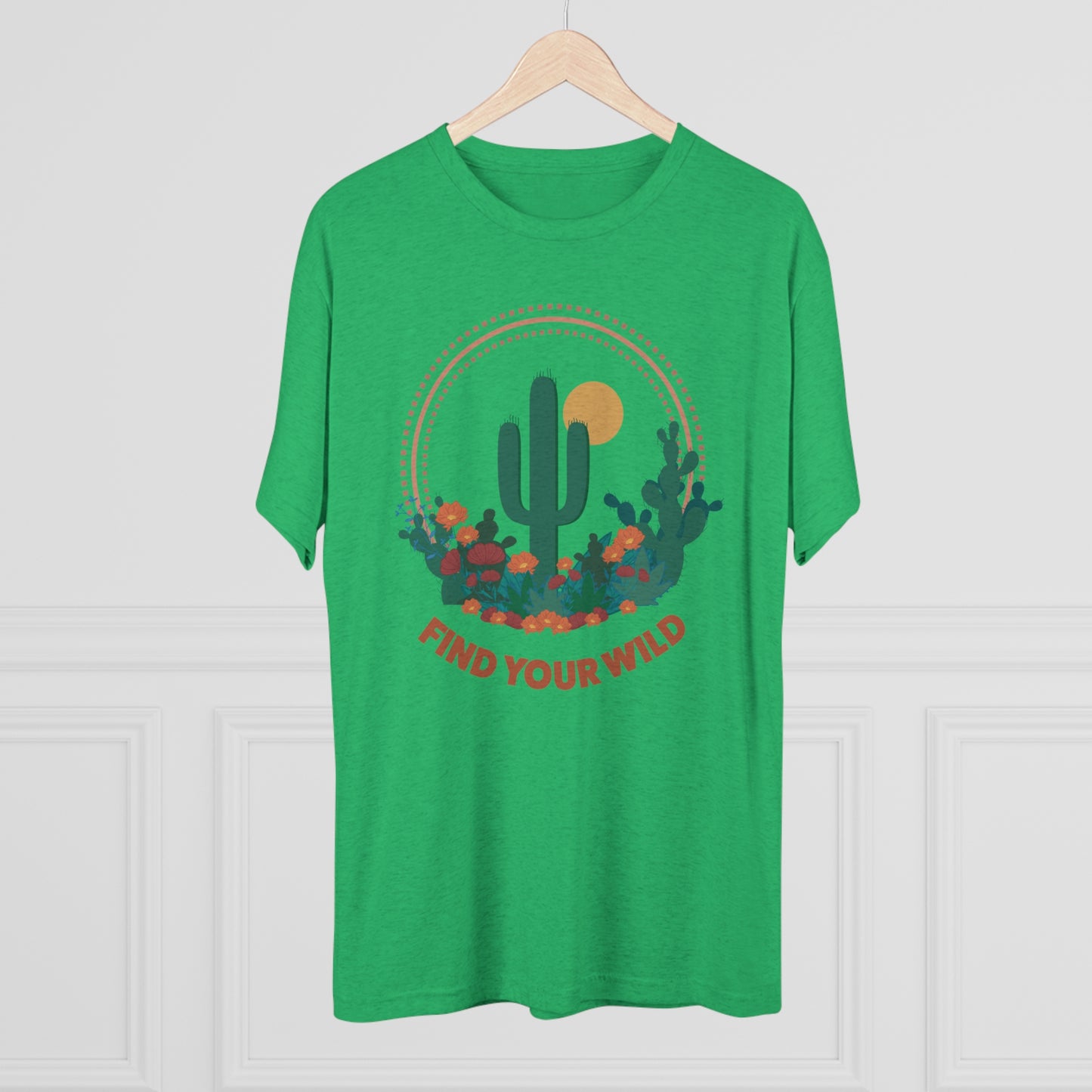 Find Your Wild Cactus Desert Unisex Tri-Blend Crew Tee
