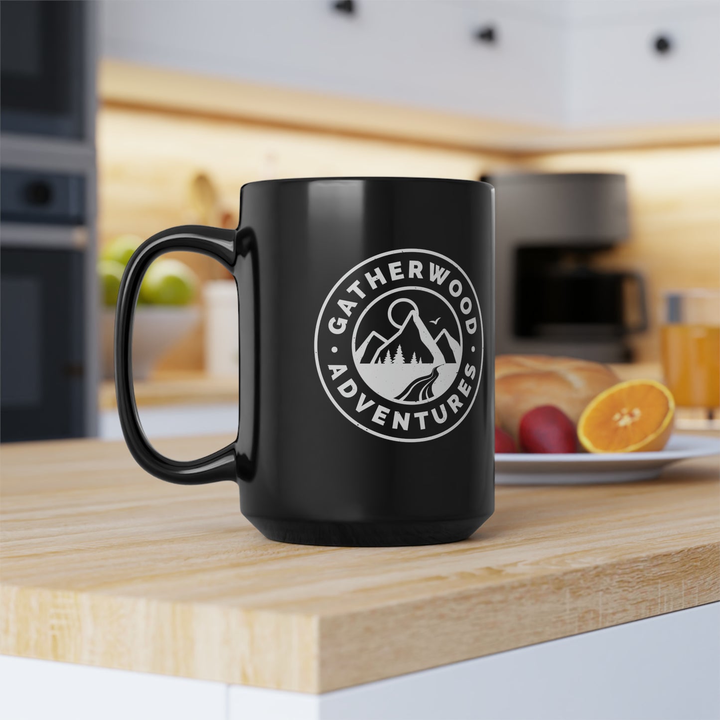 Gatherwood Adventures Black Mug, 15oz