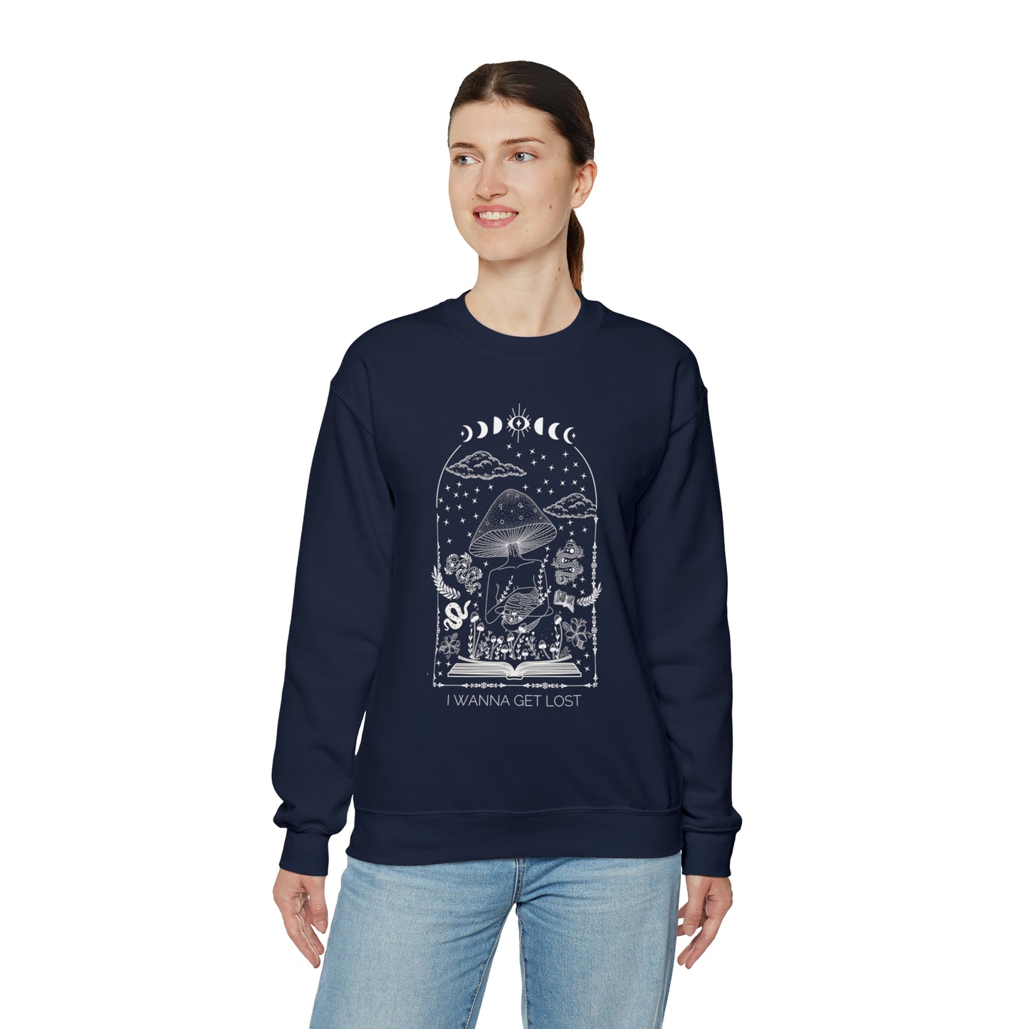 I Wanna Get Lost (in a book) Reading Lovers Heavy Blend™ Crewneck Sweatshirt