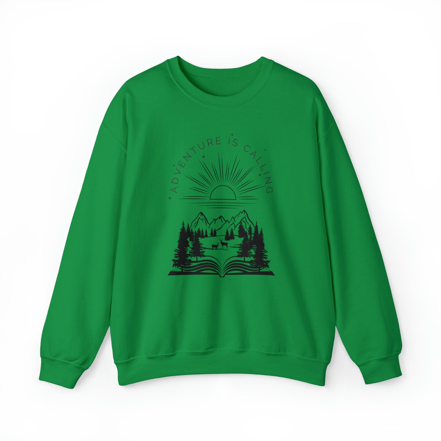Adventure is Calling for Reading Lovers Heavy Blend™ Crewneck Sweatshirt