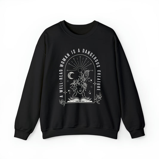A Well Read Woman is a Dangerous Creature Heavy Blend™ Crewneck Sweatshirt