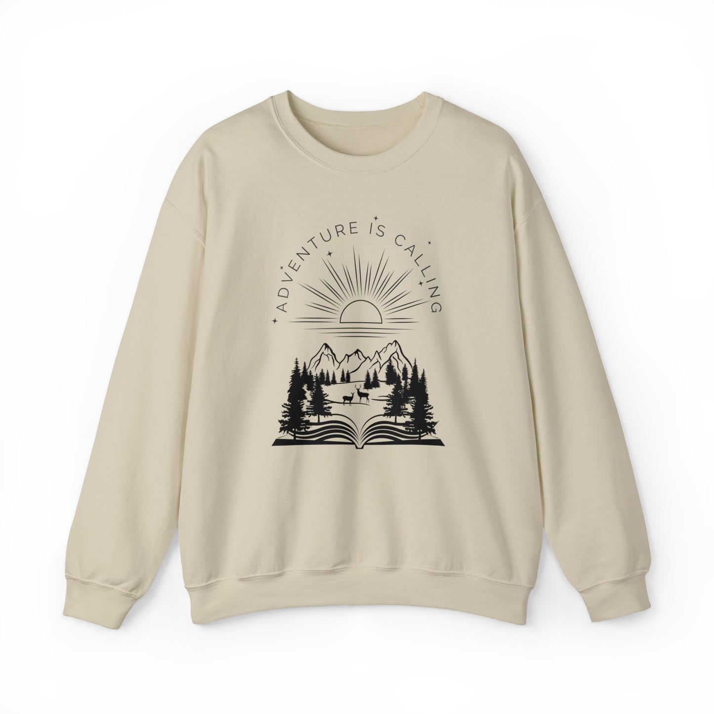 Adventure is Calling for Reading Lovers Heavy Blend™ Crewneck Sweatshirt