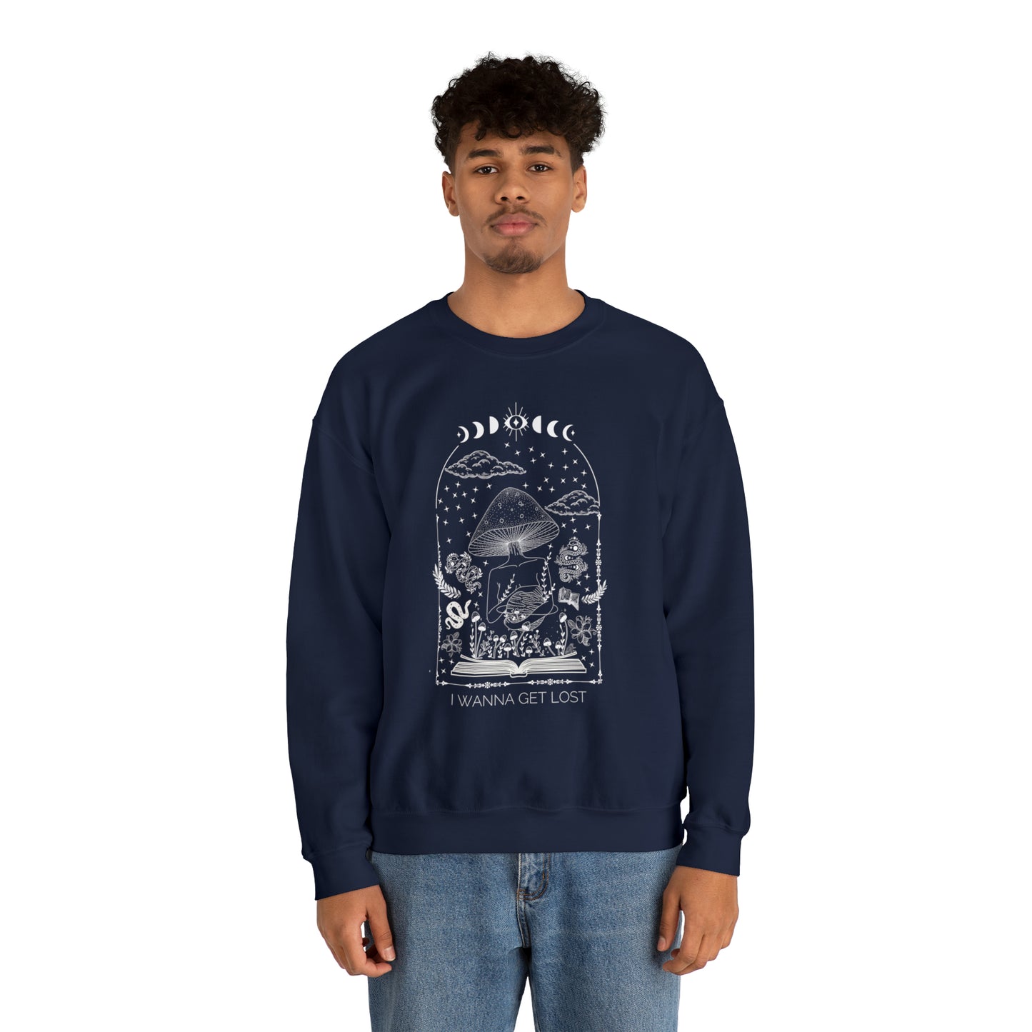 I Wanna Get Lost (in a book) Reading Lovers Heavy Blend™ Crewneck Sweatshirt