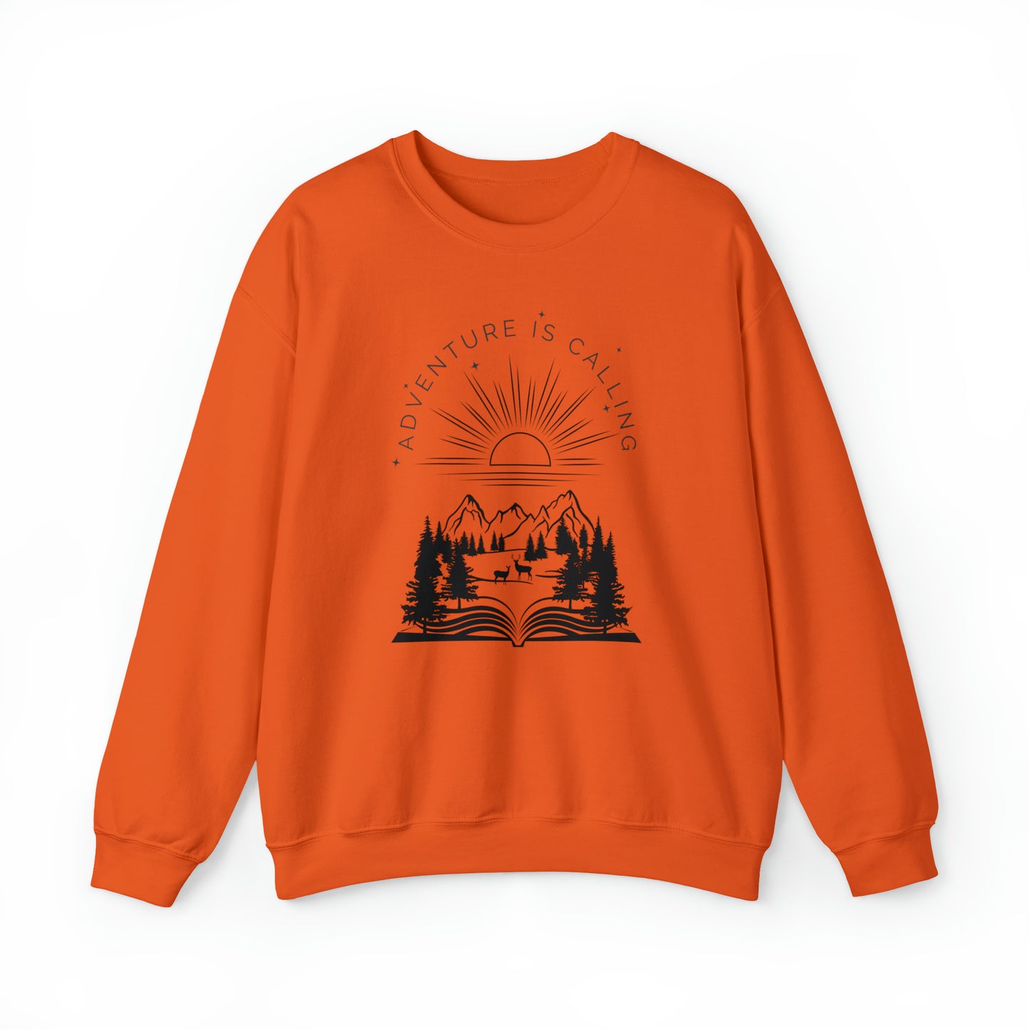 Adventure is Calling for Reading Lovers Heavy Blend™ Crewneck Sweatshirt