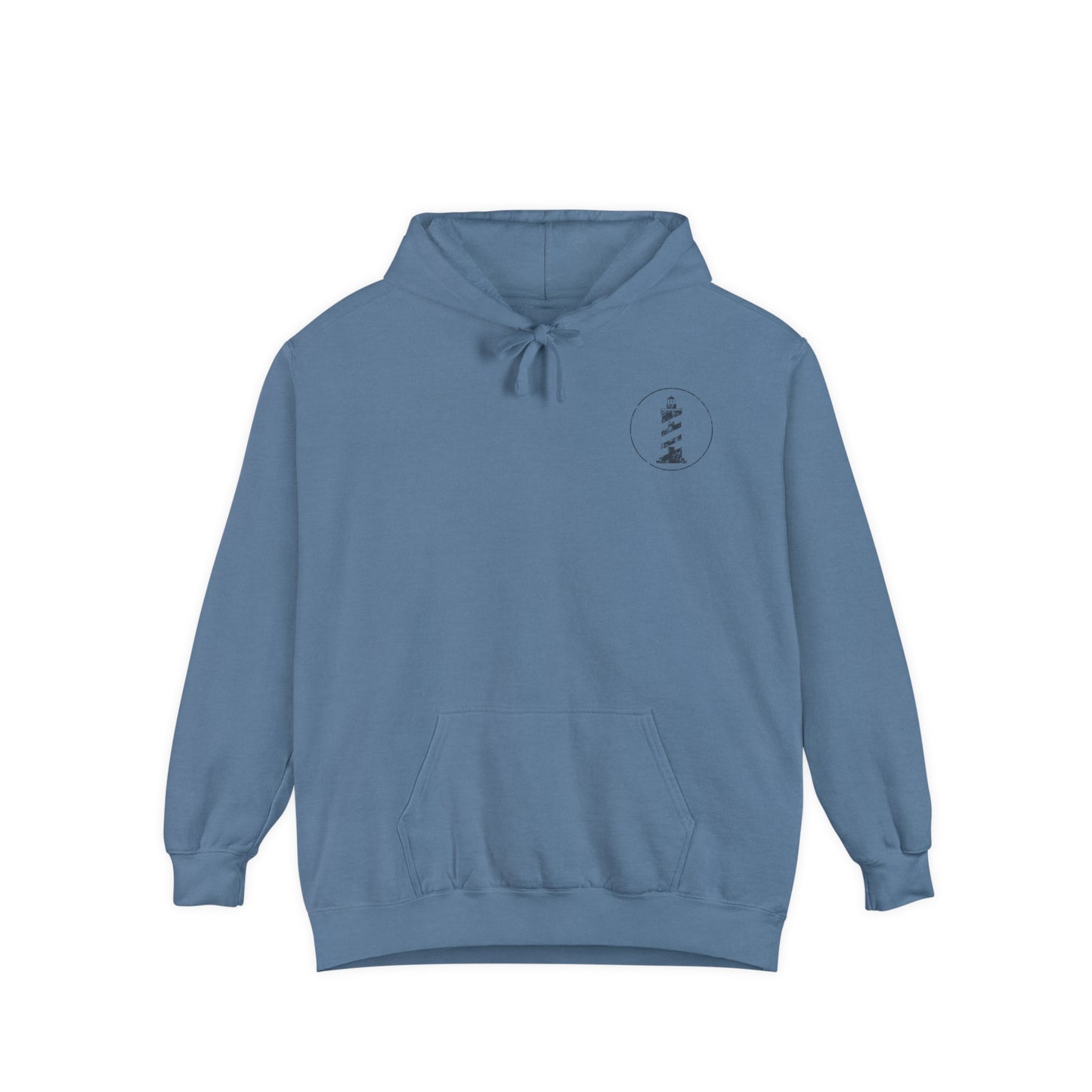 Outsider with Lighthouse (front & back) Unisex Garment-Dyed Hoodie