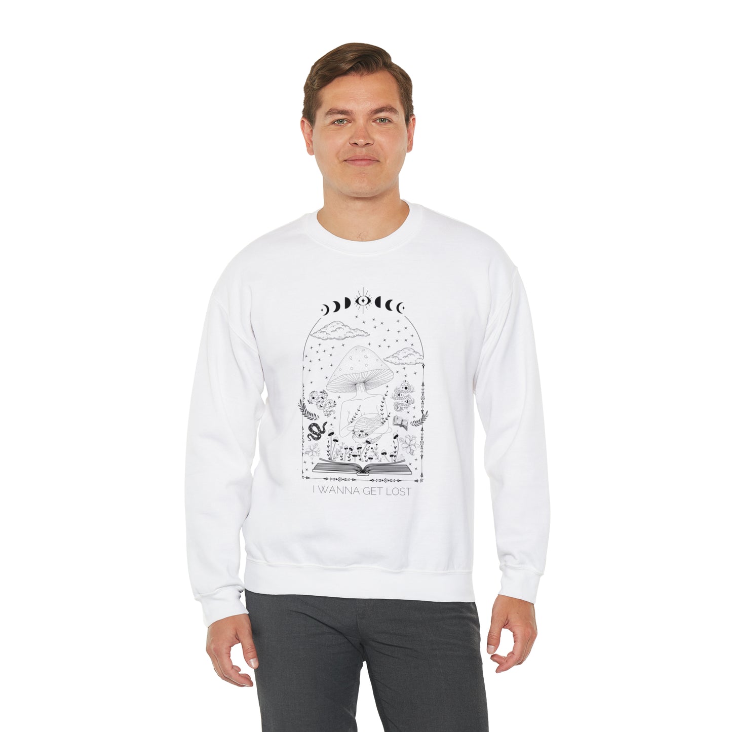 I Wanna Get Lost (in a book) Reading Lovers Heavy Blend™ Crewneck Sweatshirt