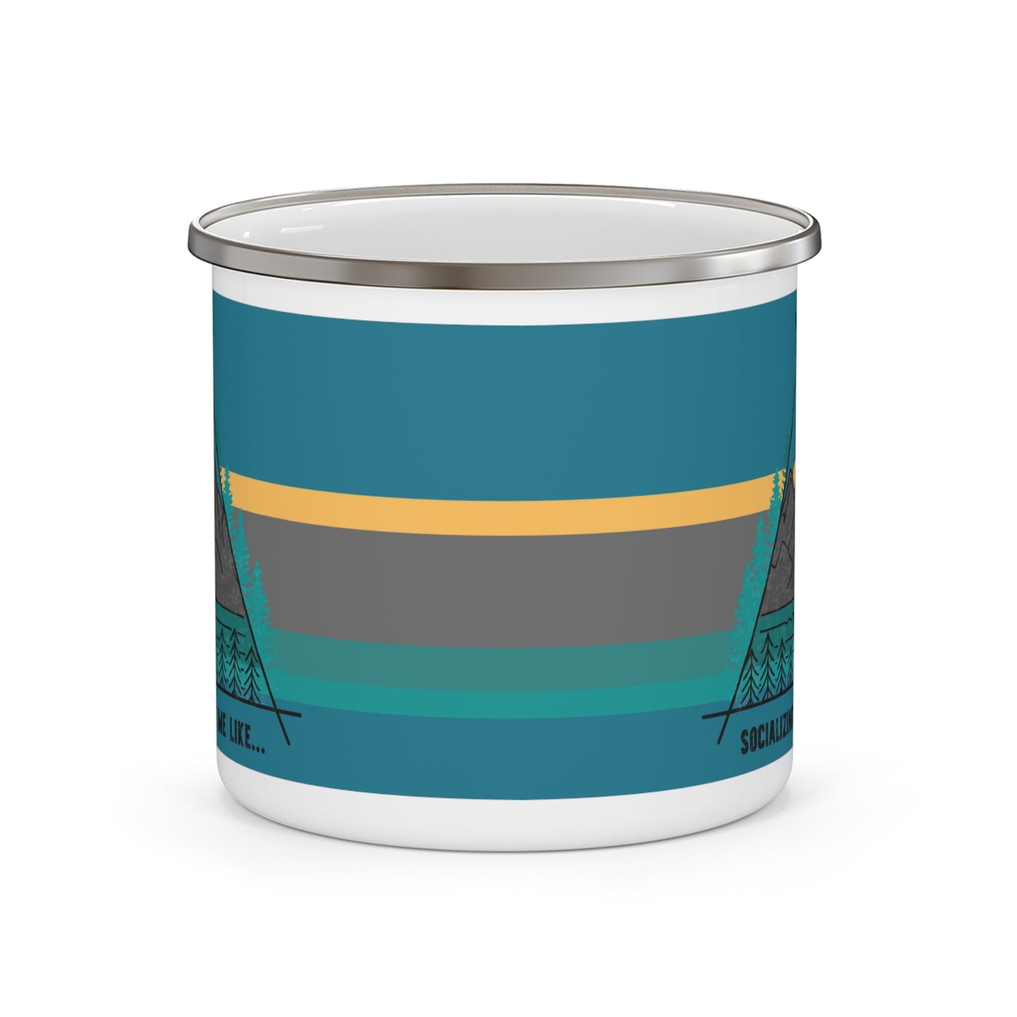 Socializing Got Me Like... Enamel Camping Mug