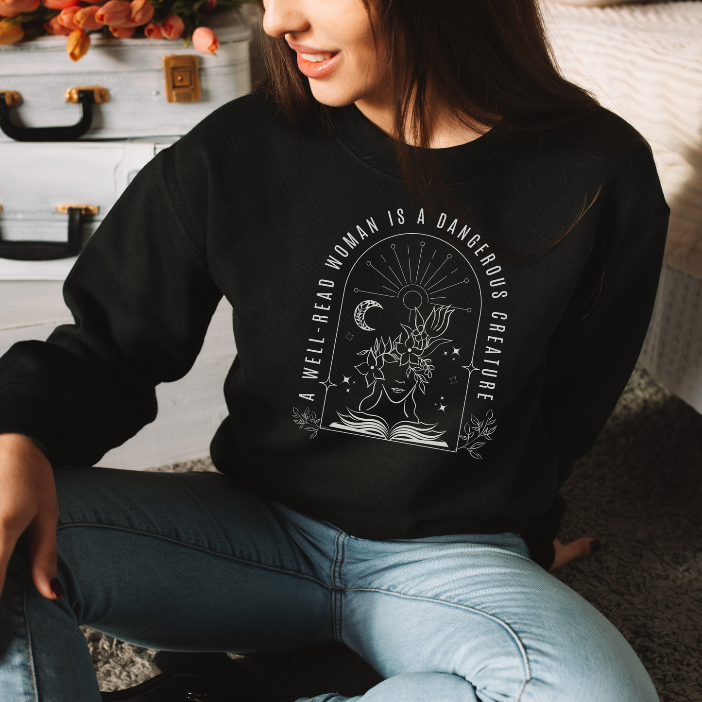 A Well Read Woman is a Dangerous Creature Heavy Blend™ Crewneck Sweatshirt