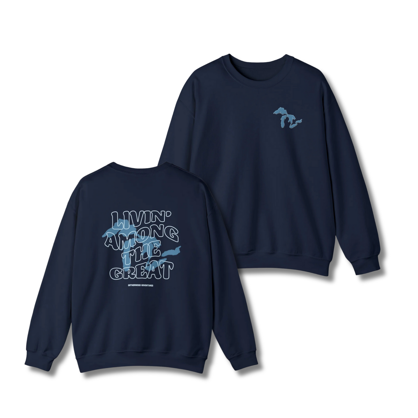 Livin' Among the Great Lakes Heavy Blend™ Crewneck Sweatshirt
