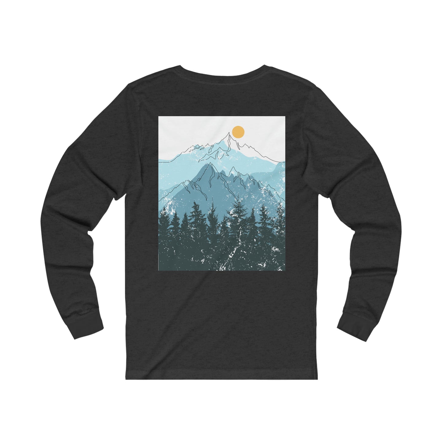 Blue Mountain Forest on Back Long Sleeve Tee