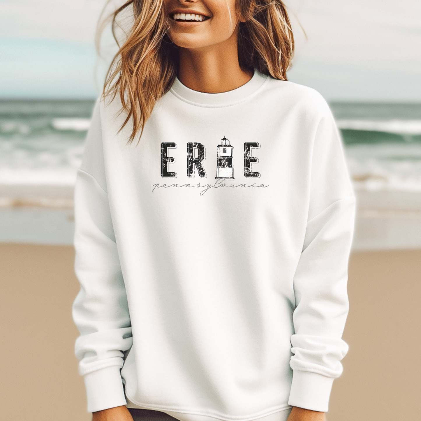 Erie, PA Pennsylvania Lake Erie Lighthouse Heavy Blend™ Crewneck Sweatshirt