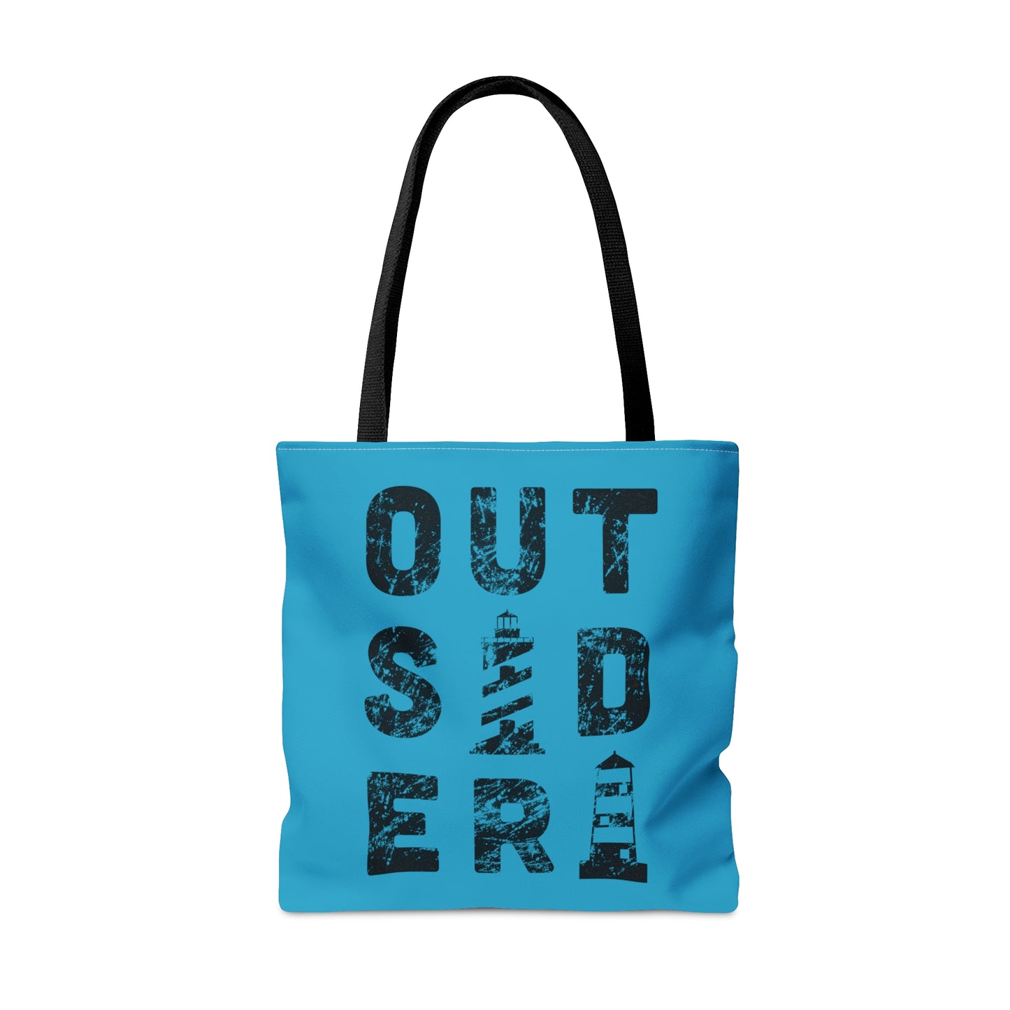 OUTSIDER with lighthouses LARGE Tote Bag