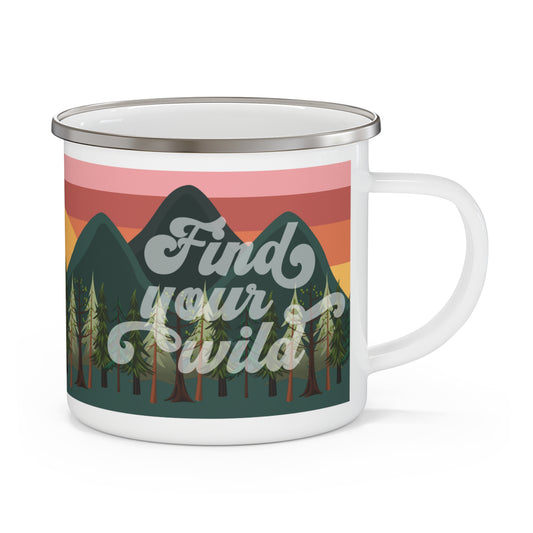 Find Your Wild Enamel Camping Mug