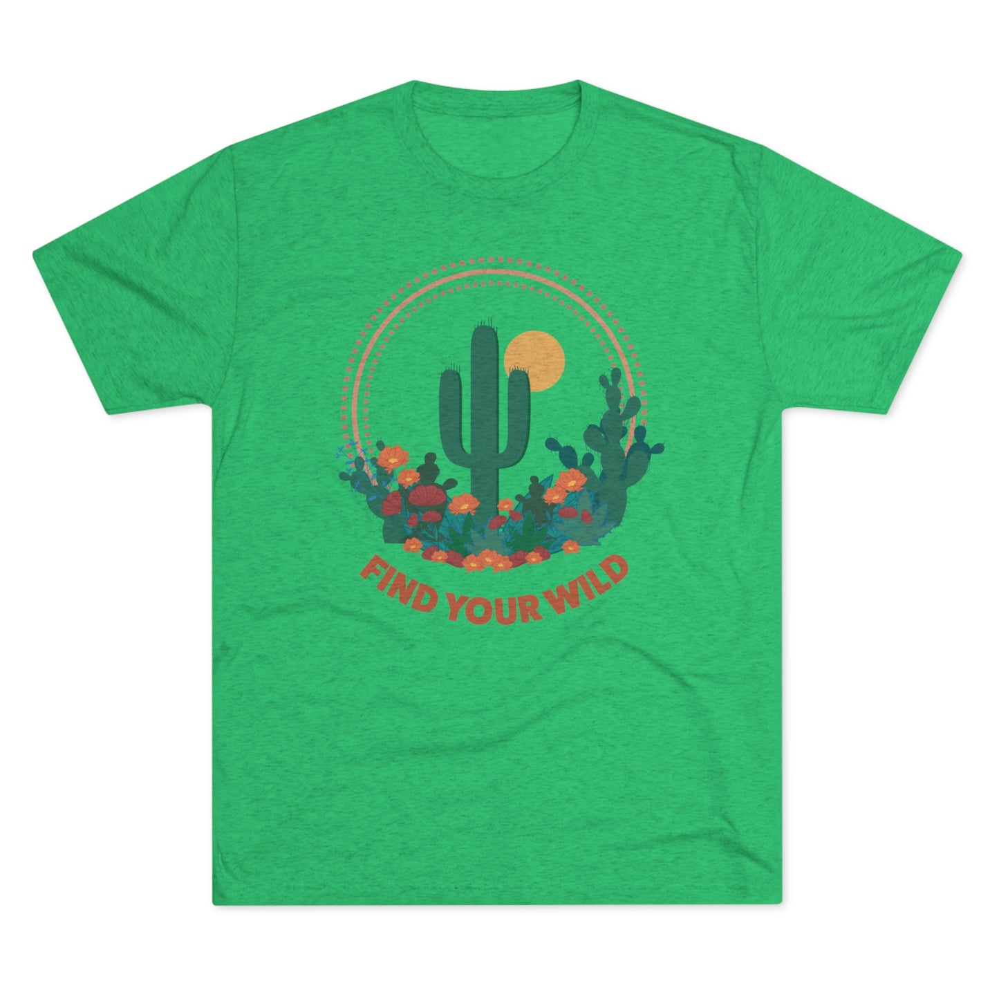 Find Your Wild Cactus Desert Unisex Tri-Blend Crew Tee