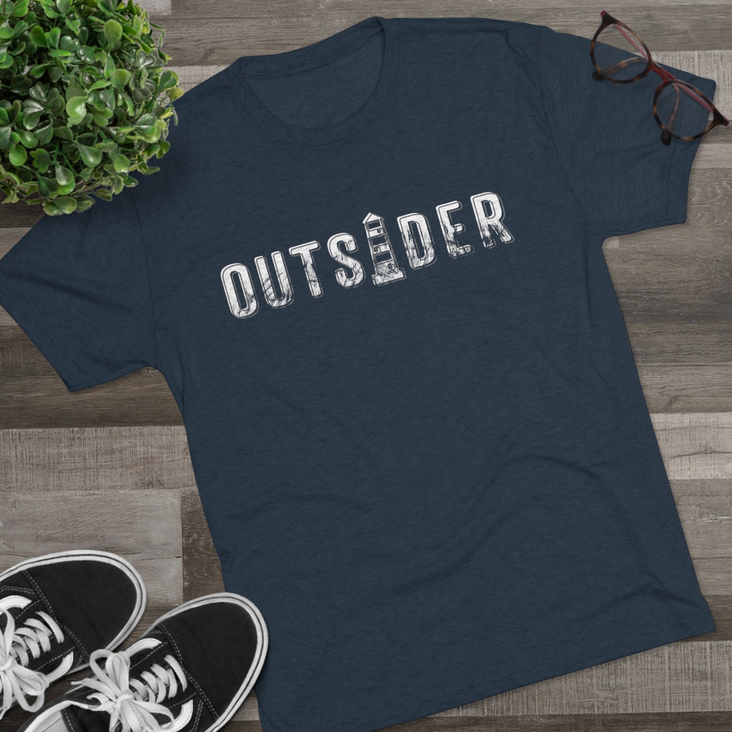 OUTSIDER with lighthouse Tri-Blend Crew Tee