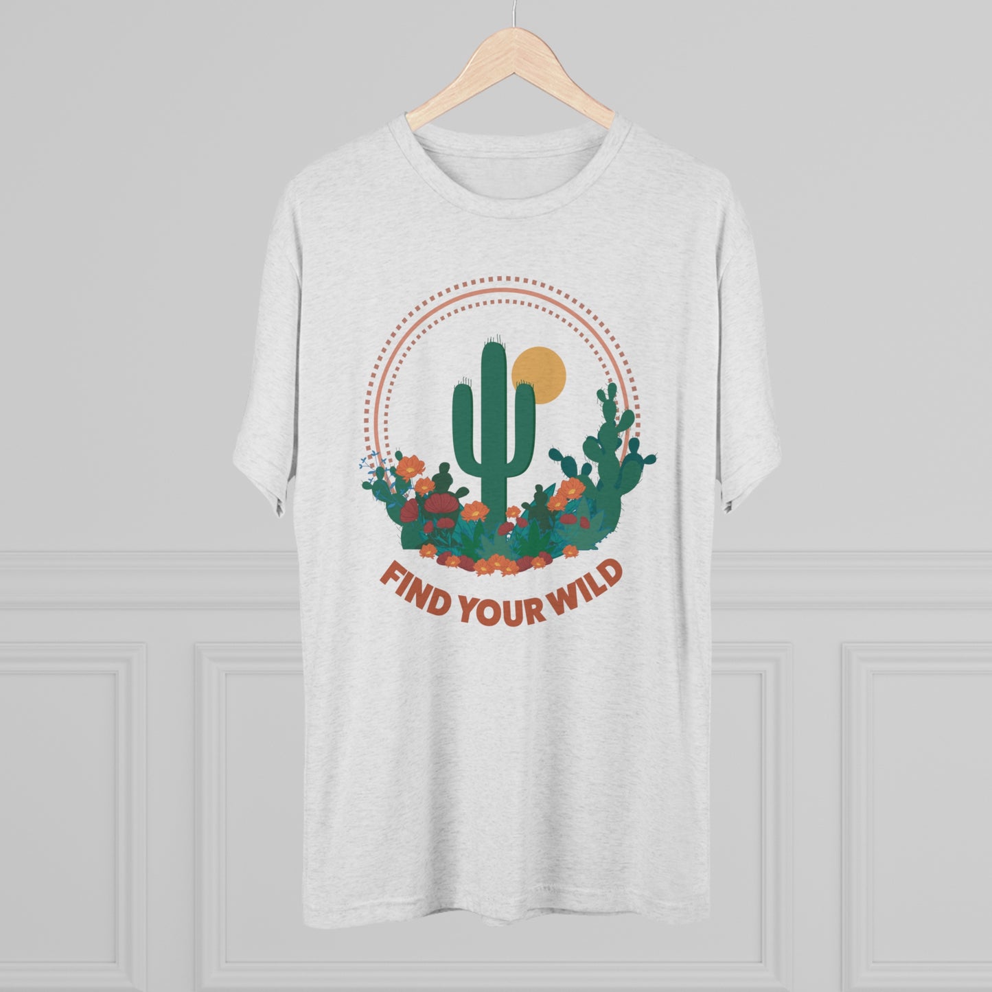 Find Your Wild Cactus Desert Unisex Tri-Blend Crew Tee