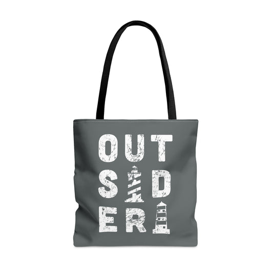 OUTSIDER with lighthouses LARGE Tote Bag