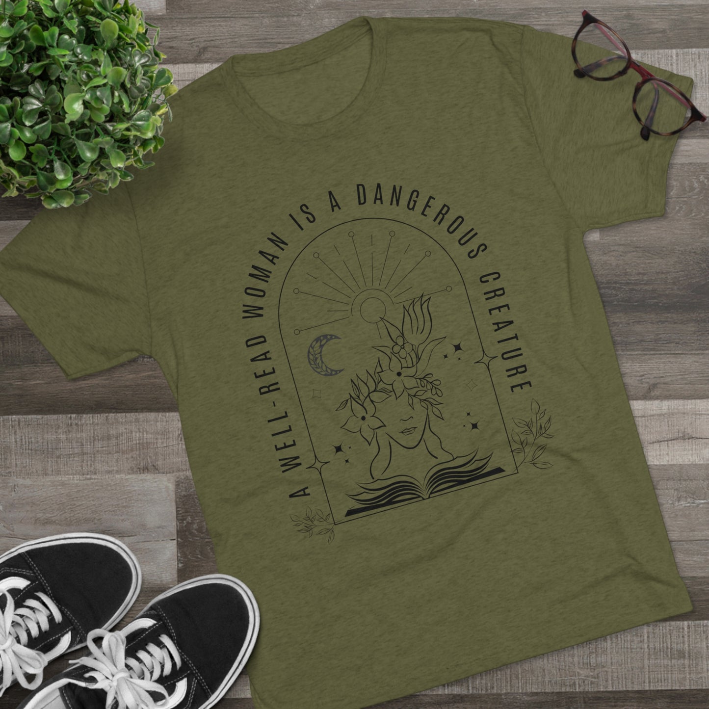 A Well-Read Woman is.a Dangerous Creature Tri-Blend Crew Tee