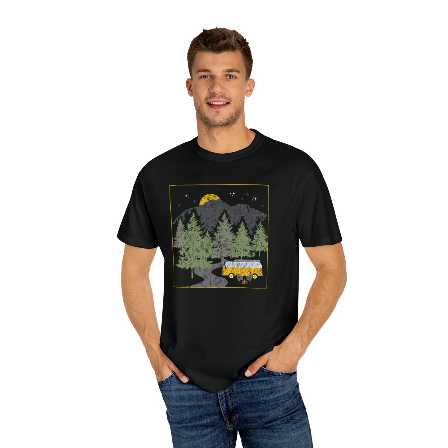 Retro Van Down by the River Comfort Colors Garment-Dyed T-shirt