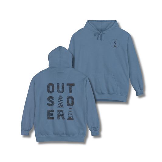 Outsider with Lighthouse (front & back) Unisex Garment-Dyed Hoodie