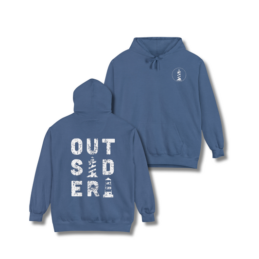 Outsider with Lighthouse (front & back) Unisex Garment-Dyed Hoodie
